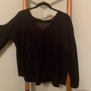 Black bell sleeve shirt
